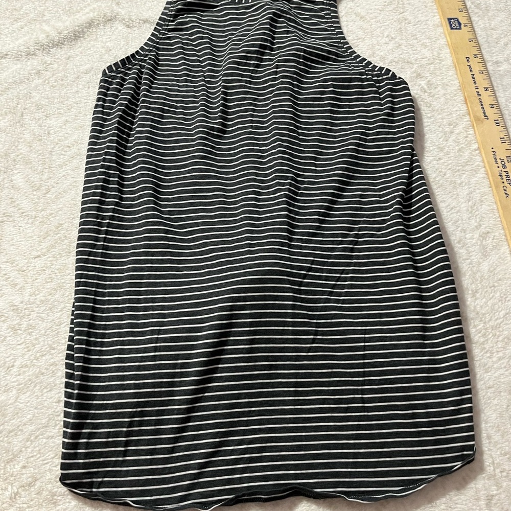 Lululemon Athletica Black and White Striped Tank Top